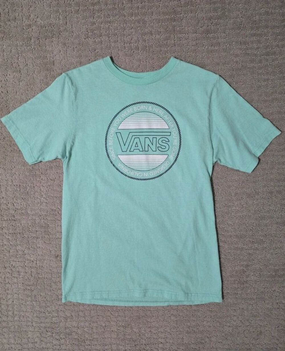 Vans front quote mint colored t-shirt, kids M